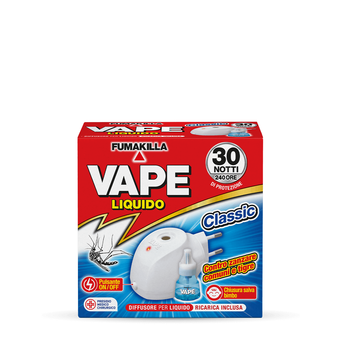 Vape Diffusore Liquido + Ricarica Liquida Classic 30 Notti