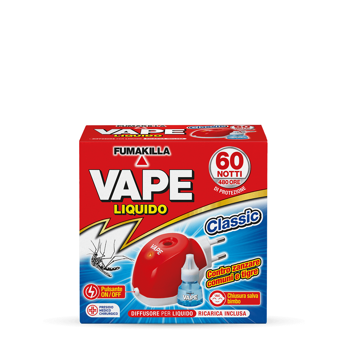 Vape Diffusore Liquido + Ricarica Liquida Classic 60 Notti