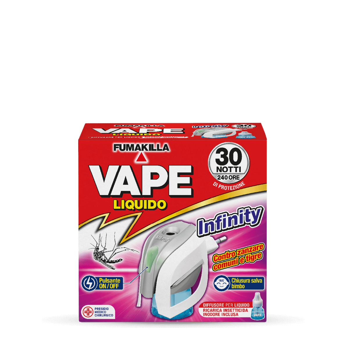 VAPE Diffusore Liquido Infinity + Ricarica Liquida Inodore 30 Notti