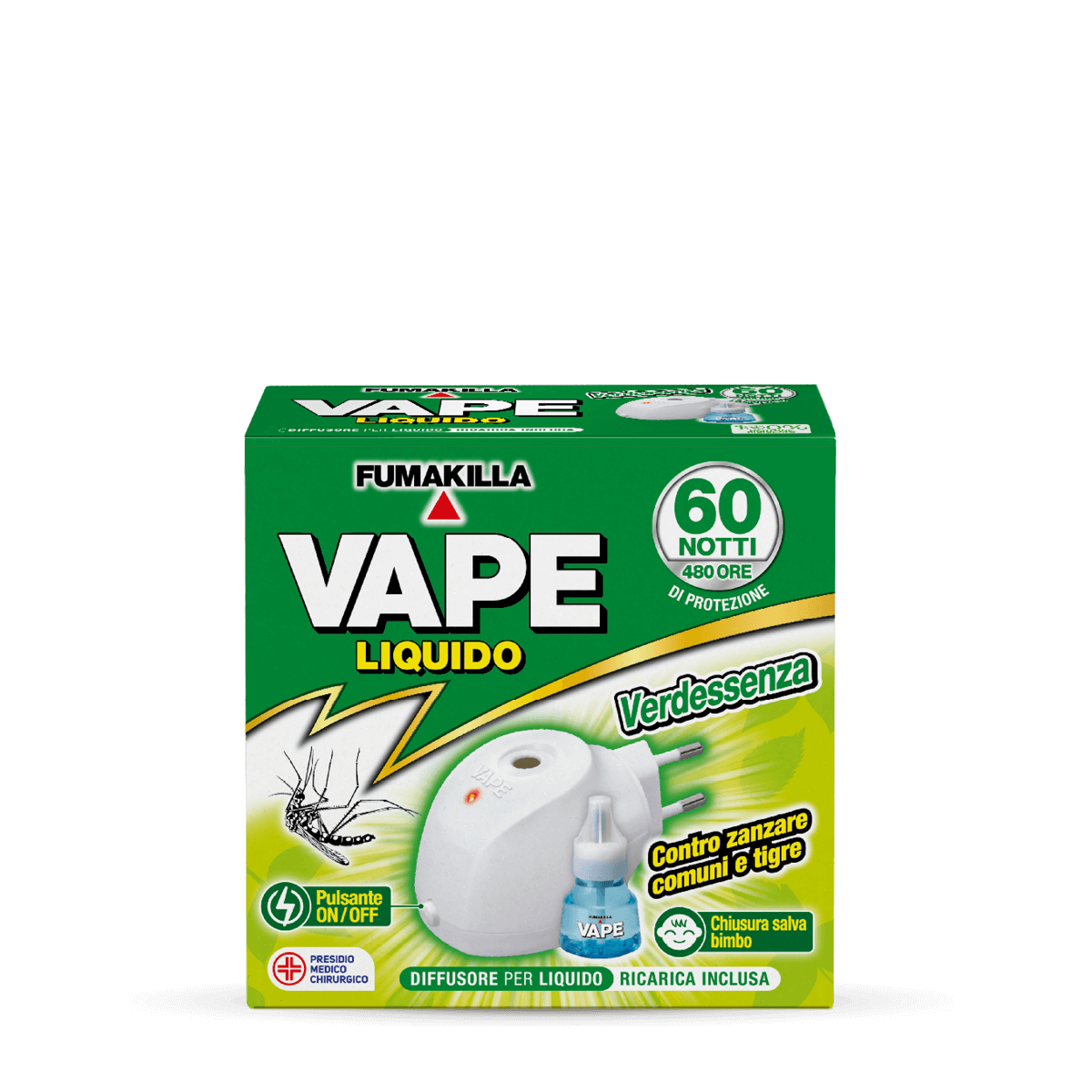 Vape Diffusore Liquido + Ricarica Liquida Verdessenza 60 Notti